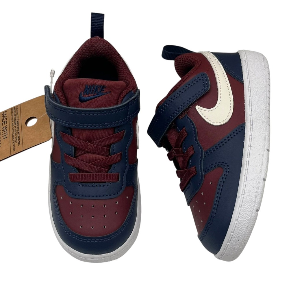 Nike Court Borough Low Toddler Boys Slip-on Sneakers Size 7 Dark Team Red Blue - Picture 14 of 15
